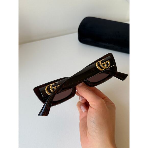 NEW Gucci GG1827S Brown Havana Cat Eye Sunglasses - Picture 8 of 8